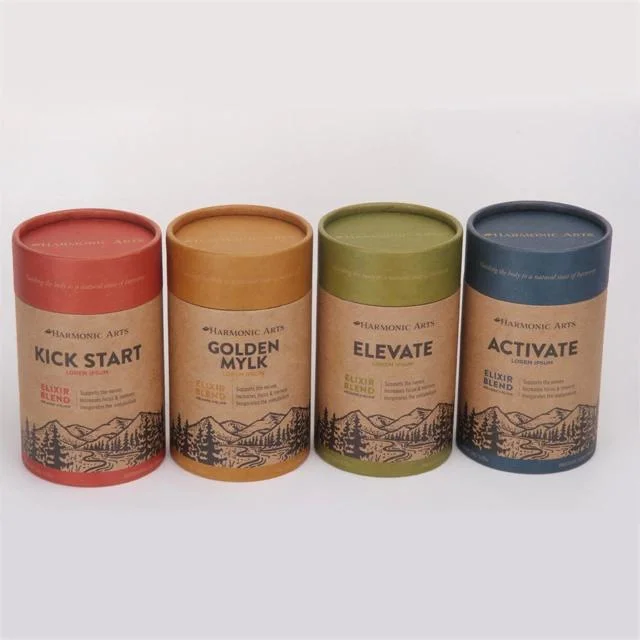 Eco Friendly OEM Customized Printing Eco Friendly Kraft Paper Tube Cosmetic Packaging Cardboard Box Gift/Essential Oil/Skin Care/Food/Supplement Tube