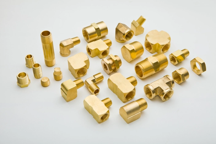 1/4 NPT Brass Pipe Fitting Hex Bushing, Reducer Adapter, Hex Nipple, 90 Degree Barstock Street Elbow Fitting